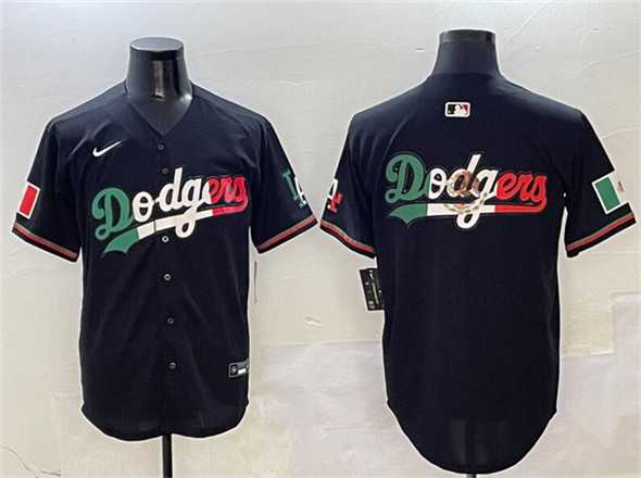 Men%27s Los Angeles Dodgers Team Big Logo Black Mexico Flag Limited Stitched Jersey->los angeles dodgers->MLB Jersey